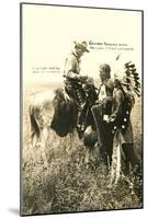 Cowboy and Indians Trading-null-Mounted Art Print