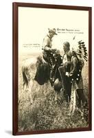 Cowboy and Indians Trading-null-Framed Art Print