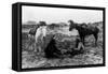 Cowboy and Navaho Indian Playing Cards Photograph-Lantern Press-Framed Stretched Canvas