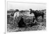 Cowboy and Navaho Indian Playing Cards Photograph-Lantern Press-Framed Art Print