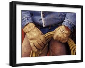 Cowboy and Rope, Ponderosa Ranch, Seneca, Oregon, USA-Darrell Gulin-Framed Premium Photographic Print