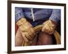 Cowboy and Rope, Ponderosa Ranch, Seneca, Oregon, USA-Darrell Gulin-Framed Photographic Print