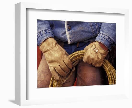 Cowboy and Rope, Ponderosa Ranch, Seneca, Oregon, USA-Darrell Gulin-Framed Photographic Print