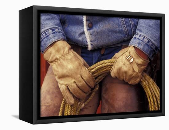Cowboy and Rope, Ponderosa Ranch, Seneca, Oregon, USA-Darrell Gulin-Framed Stretched Canvas
