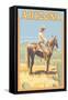 Cowboy - Arizona-Lantern Press-Framed Stretched Canvas