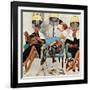 "Cowboy Asleep in Beauty Salon," May 6, 1961-Kurt Ard-Framed Giclee Print