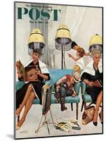 "Cowboy Asleep in Beauty Salon," Saturday Evening Post Cover, May 6, 1961-Kurt Ard-Mounted Giclee Print