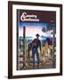 "Cowboy at End of the Day," Country Gentleman Cover, June 1, 1947-Peter Hurd-Framed Giclee Print