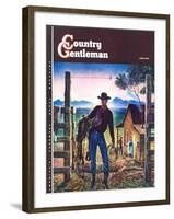 "Cowboy at End of the Day," Country Gentleman Cover, June 1, 1947-Peter Hurd-Framed Giclee Print