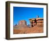 Cowboy at Monument Valley, Navajo Tribal Park, Arizona, USA-null-Framed Art Print