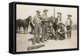 Cowboy Band in the Corral-null-Framed Stretched Canvas