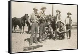 Cowboy Band in the Corral-null-Framed Stretched Canvas