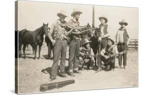 Cowboy Band in the Corral-null-Stretched Canvas