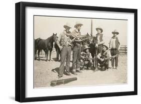 Cowboy Band in the Corral-null-Framed Art Print