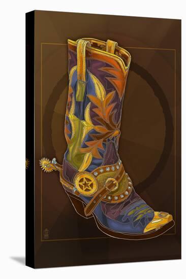Cowboy Boot-Lantern Press-Stretched Canvas