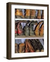 Cowboy Boots at Ranch, Marion, Montana, USA-Chuck Haney-Framed Photographic Print