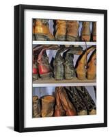 Cowboy Boots at Ranch, Marion, Montana, USA-Chuck Haney-Framed Photographic Print