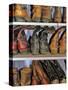 Cowboy Boots at Ranch, Marion, Montana, USA-Chuck Haney-Stretched Canvas