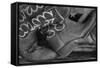 Cowboy Boots BW I-Kathy Mahan-Framed Stretched Canvas