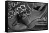 Cowboy Boots BW I-Kathy Mahan-Framed Stretched Canvas