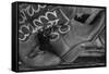 Cowboy Boots BW I-Kathy Mahan-Framed Stretched Canvas