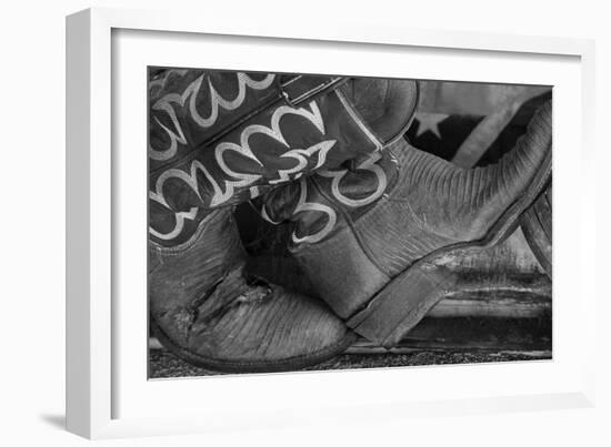 Cowboy Boots BW I-Kathy Mahan-Framed Photographic Print