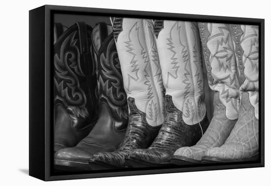 Cowboy Boots BW II-Kathy Mahan-Framed Stretched Canvas
