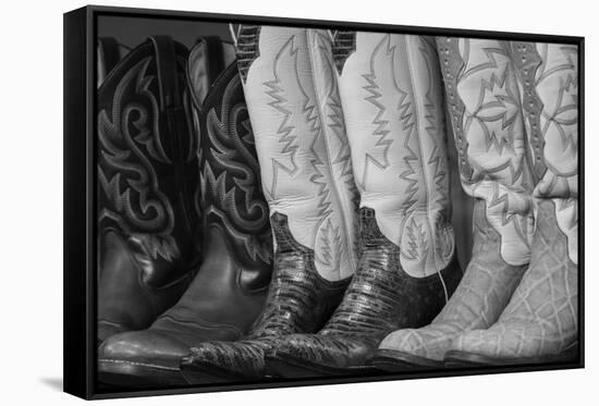 Cowboy Boots BW II-Kathy Mahan-Framed Stretched Canvas