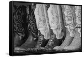 Cowboy Boots BW II-Kathy Mahan-Framed Stretched Canvas