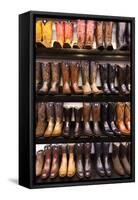 Cowboy Boots, Kemo Sabe Shop, Aspen, Colorado, USA-Walter Bibikow-Framed Stretched Canvas