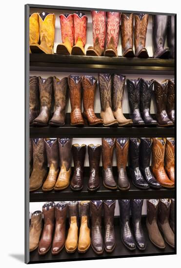 Cowboy Boots, Kemo Sabe Shop, Aspen, Colorado, USA-Walter Bibikow-Mounted Photographic Print