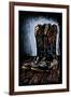 Cowboy Boots - Scratchboard-Lantern Press-Framed Art Print