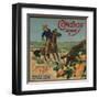 Cowboy Brand - Tustin, California - Citrus Crate Label-Lantern Press-Framed Art Print