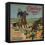 Cowboy Brand - Tustin, California - Citrus Crate Label-Lantern Press-Framed Stretched Canvas