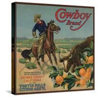 Cowboy Brand - Tustin, California - Citrus Crate Label-Lantern Press-Stretched Canvas