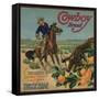 Cowboy Brand - Tustin, California - Citrus Crate Label-Lantern Press-Framed Stretched Canvas