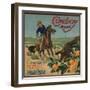 Cowboy Brand - Tustin, California - Citrus Crate Label-Lantern Press-Framed Art Print