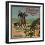 Cowboy Brand - Tustin, California - Citrus Crate Label-Lantern Press-Framed Art Print