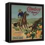 Cowboy Brand - Tustin, California - Citrus Crate Label-Lantern Press-Framed Stretched Canvas