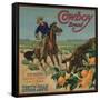 Cowboy Brand - Tustin, California - Citrus Crate Label-Lantern Press-Framed Stretched Canvas