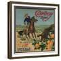 Cowboy Brand - Tustin, California - Citrus Crate Label-Lantern Press-Framed Premium Giclee Print