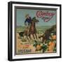 Cowboy Brand - Tustin, California - Citrus Crate Label-Lantern Press-Framed Premium Giclee Print