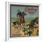 Cowboy Brand - Tustin, California - Citrus Crate Label-Lantern Press-Framed Premium Giclee Print
