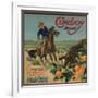 Cowboy Brand - Tustin, California - Citrus Crate Label-Lantern Press-Framed Art Print