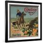 Cowboy Brand - Tustin, California - Citrus Crate Label-Lantern Press-Framed Art Print