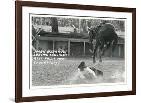 Cowboy Bucked Off Bronco, Montana-null-Framed Premium Giclee Print