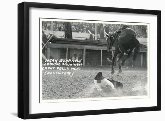 Cowboy Bucked Off Bronco, Montana-null-Framed Art Print