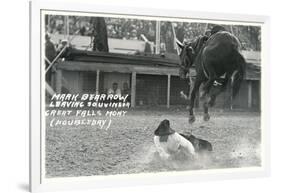 Cowboy Bucked Off Bronco, Montana-null-Framed Art Print