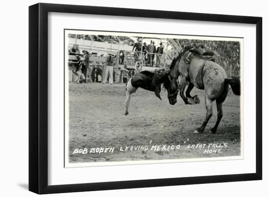 Cowboy Bucked Off Bronco, Montana-null-Framed Art Print