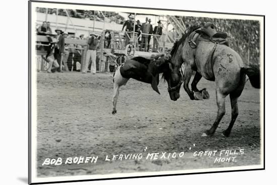 Cowboy Bucked Off Bronco, Montana-null-Mounted Art Print